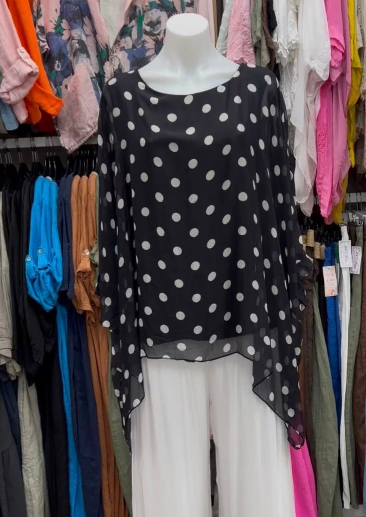 Josie Spot Silk Top