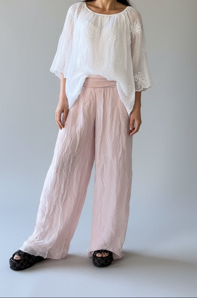 Made In Italy Odette Silk Pants