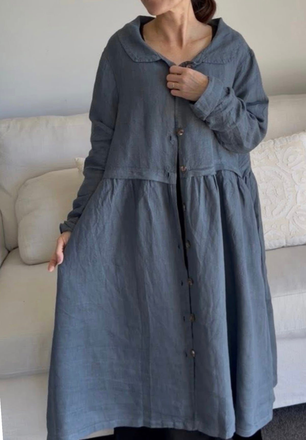 Luciana Linen Overcoat