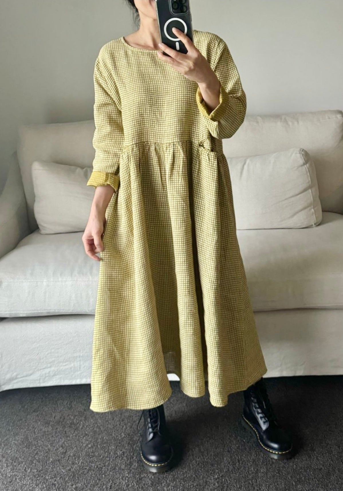 Italian Province Stephanie Check Dress