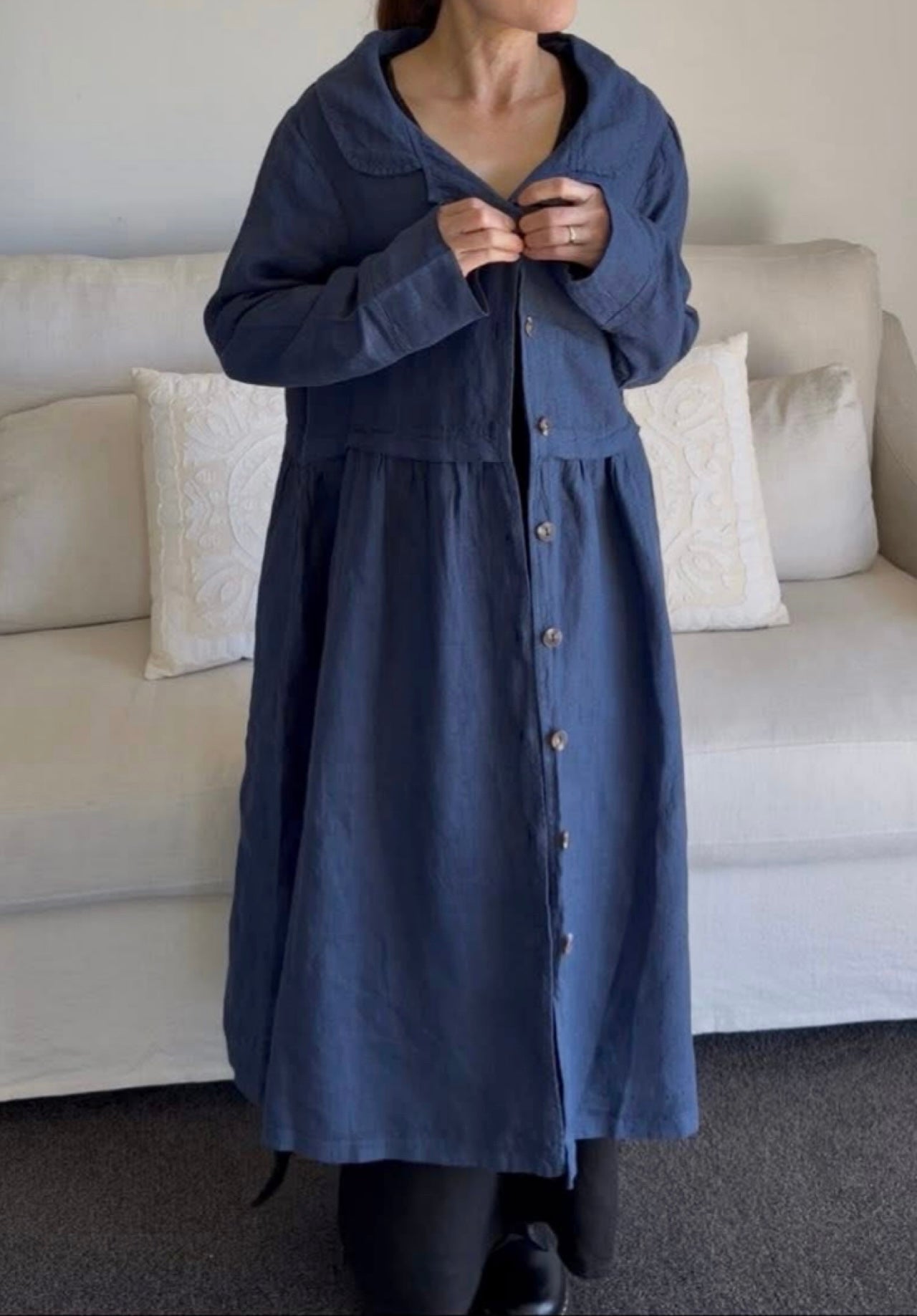 Luciana Linen Overcoat