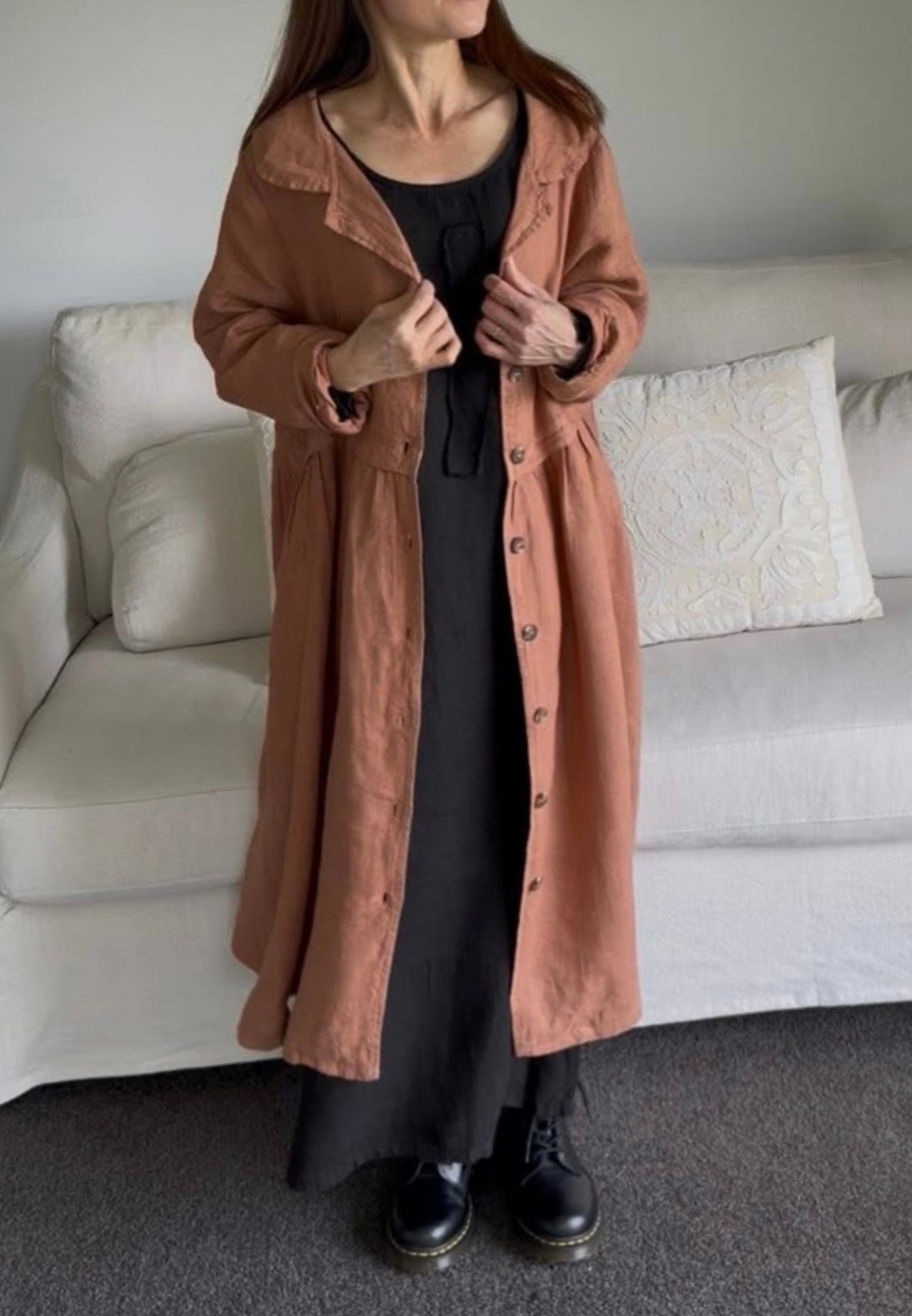 Luciana Linen Overcoat