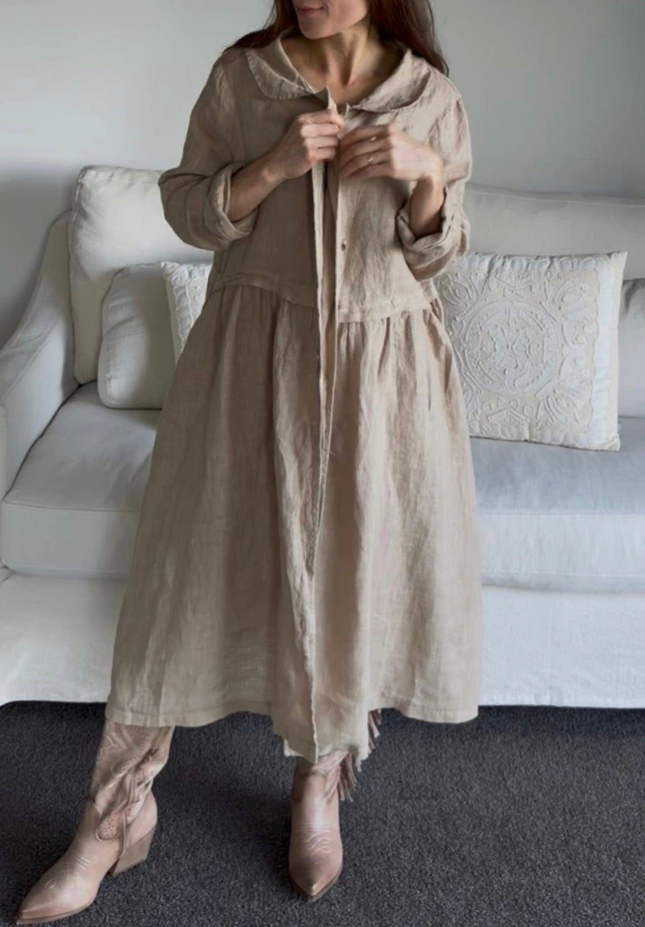 Luciana Linen Overcoat
