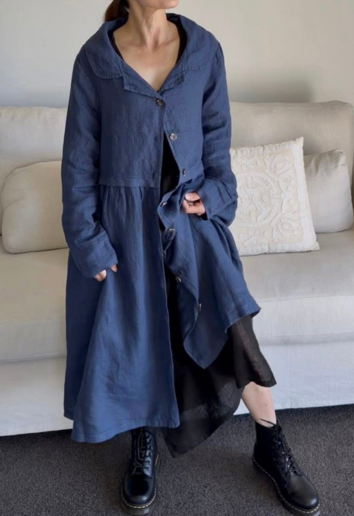 Luciana Linen Overcoat