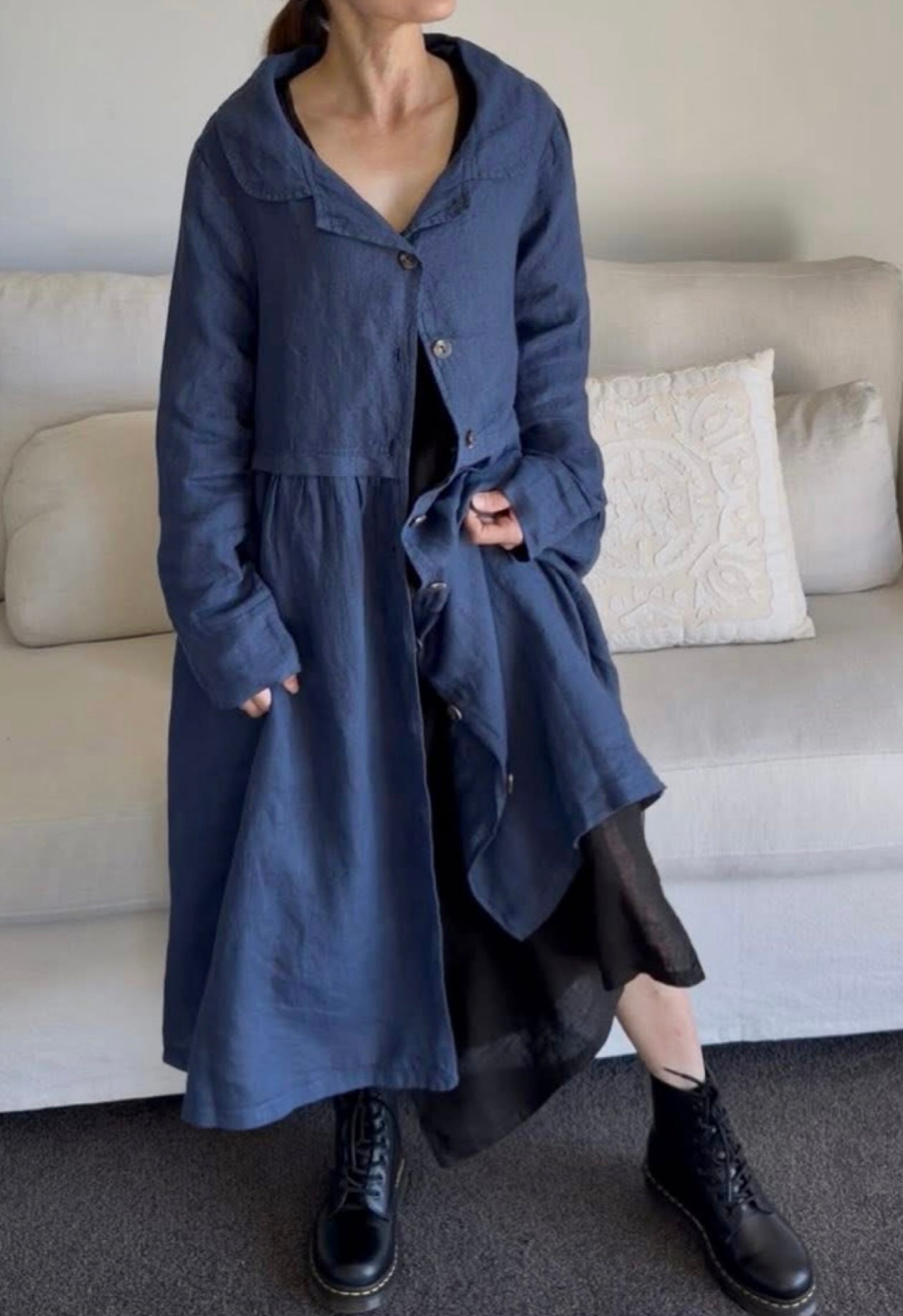 Luciana Linen Overcoat