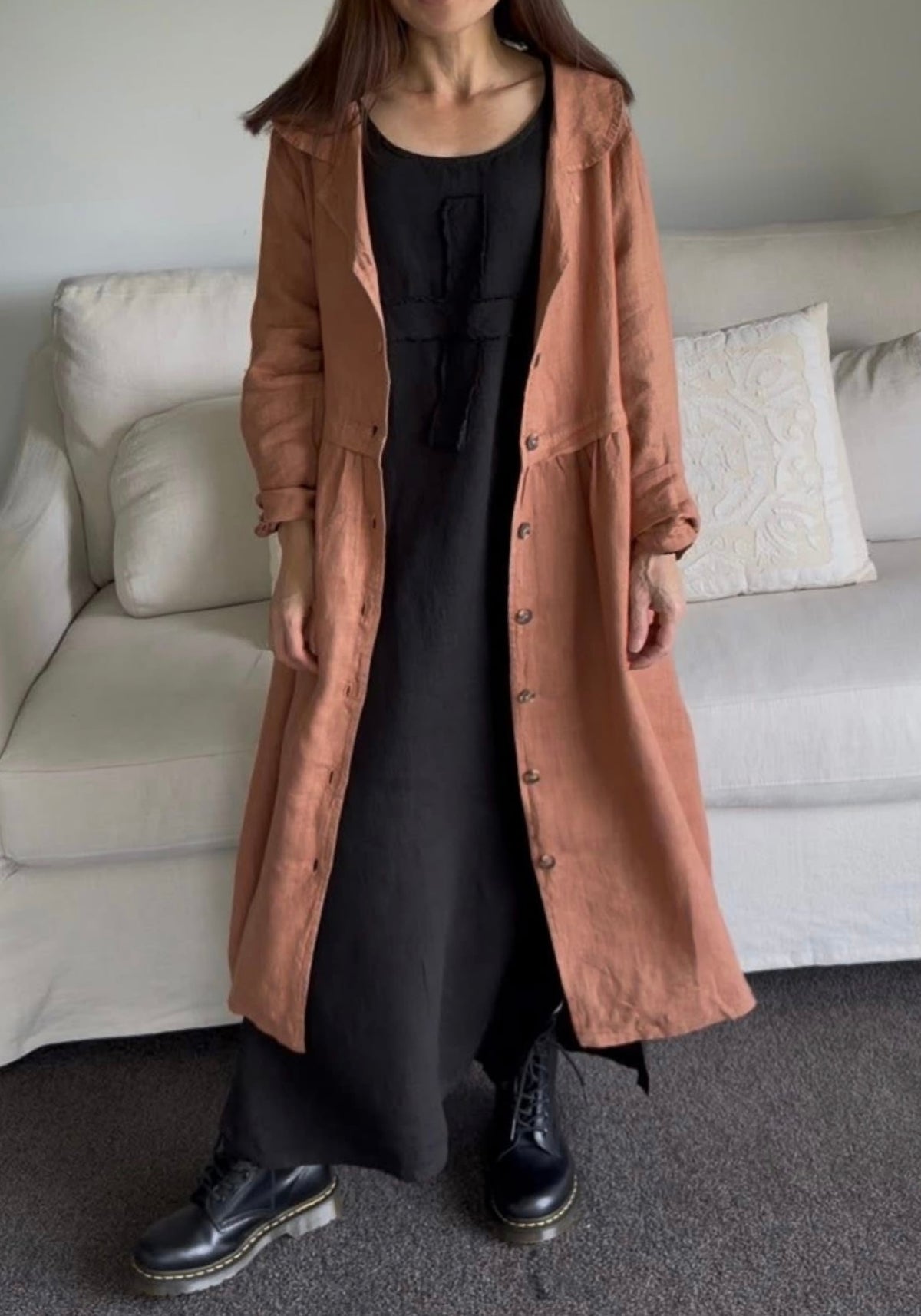 Luciana Linen Overcoat