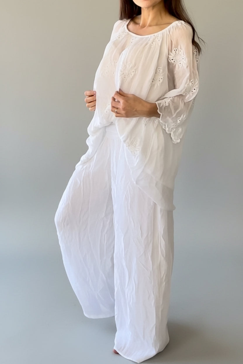 Made In Italy Odette Silk Pants