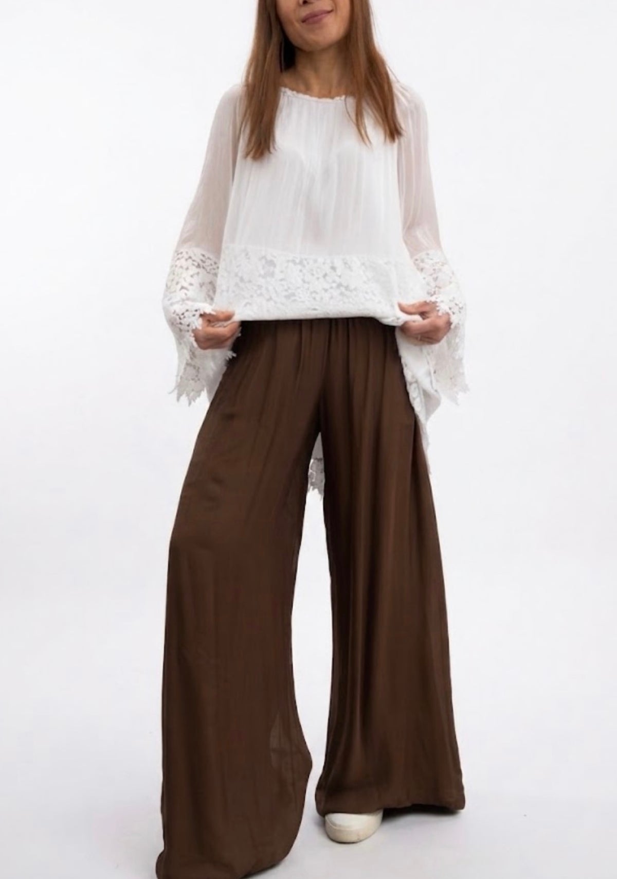 Made In Italy Odette Silk Pants