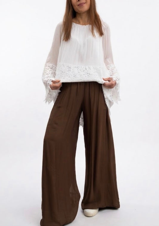 Made In Italy Odette Silk Pants