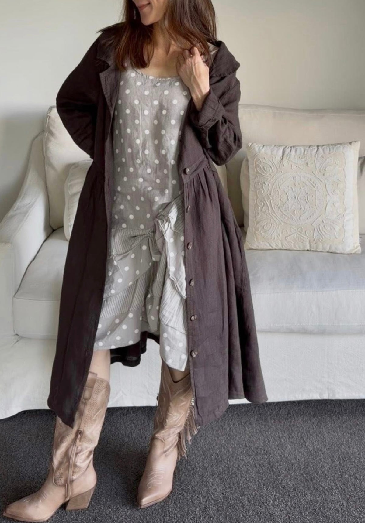 Luciana Linen Overcoat