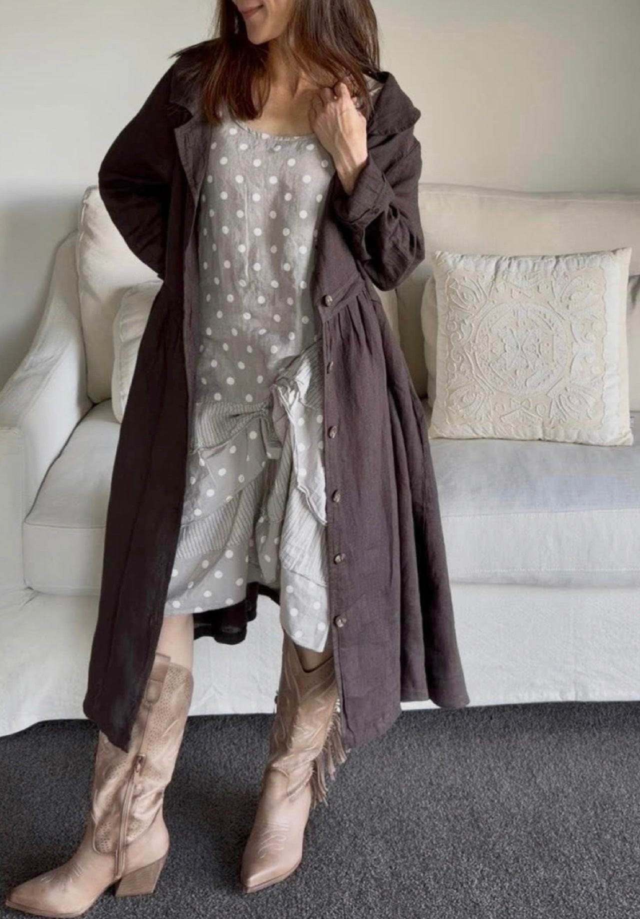 Luciana Linen Overcoat