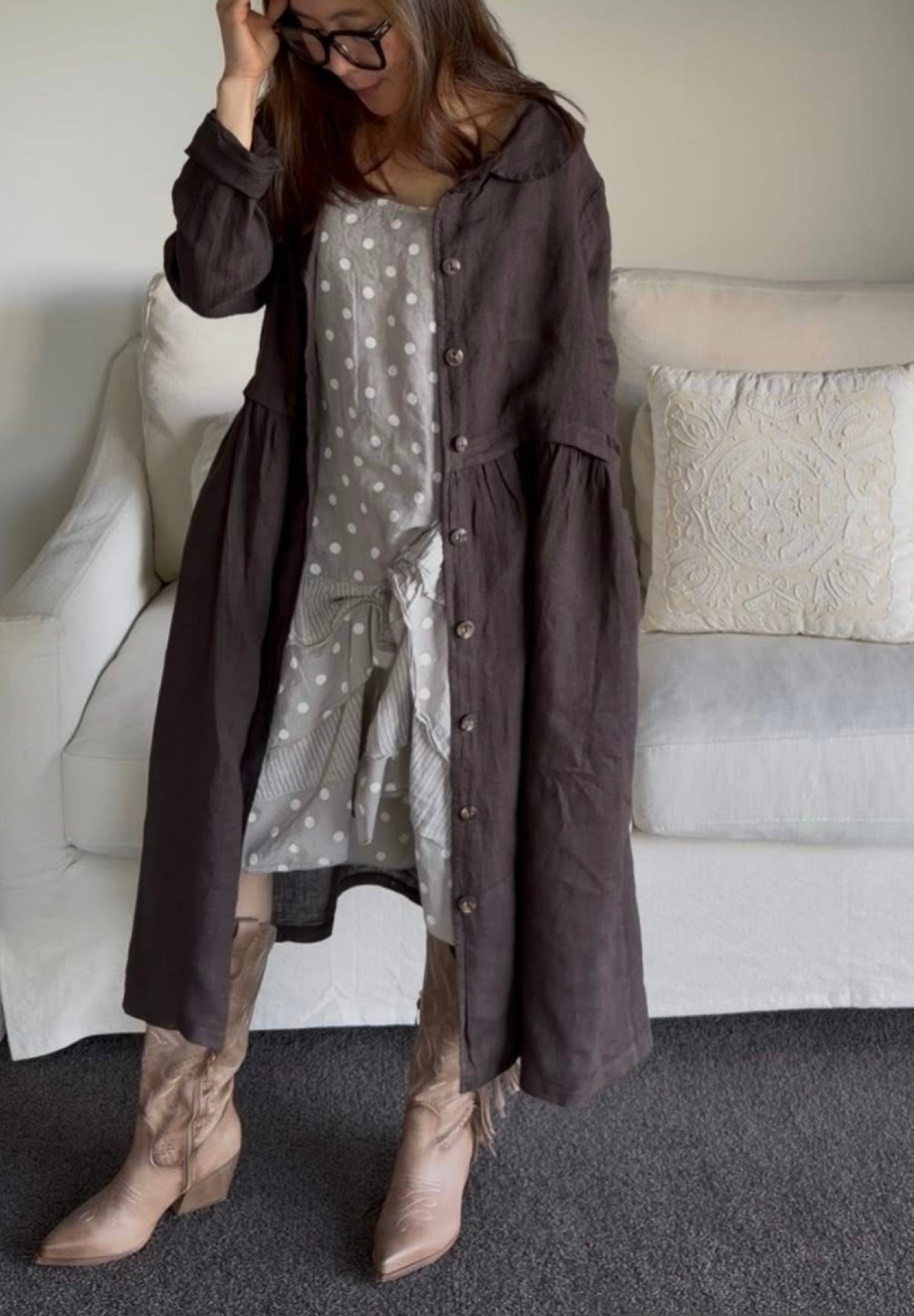 Luciana Linen Overcoat
