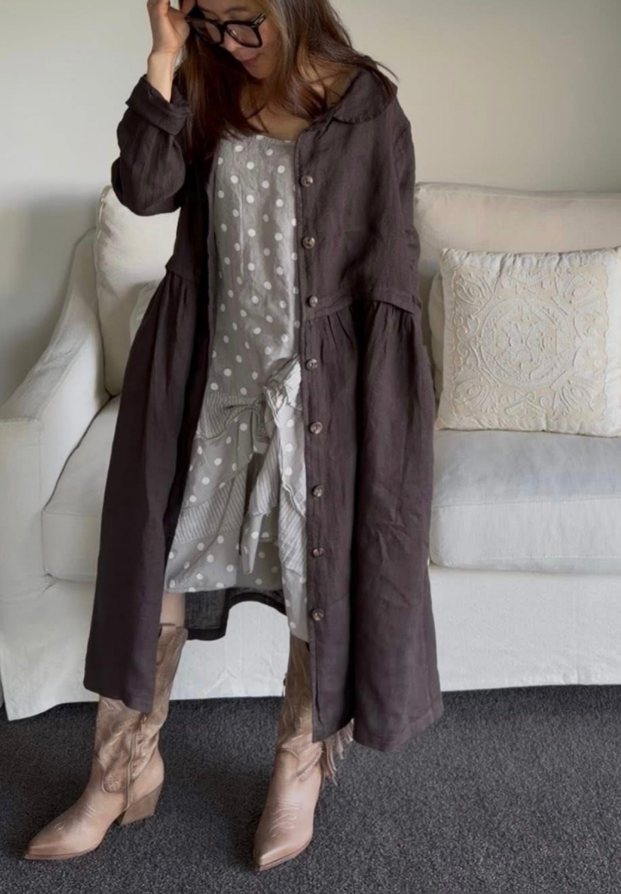 Luciana Linen Overcoat