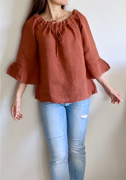 Adelina Linen Top