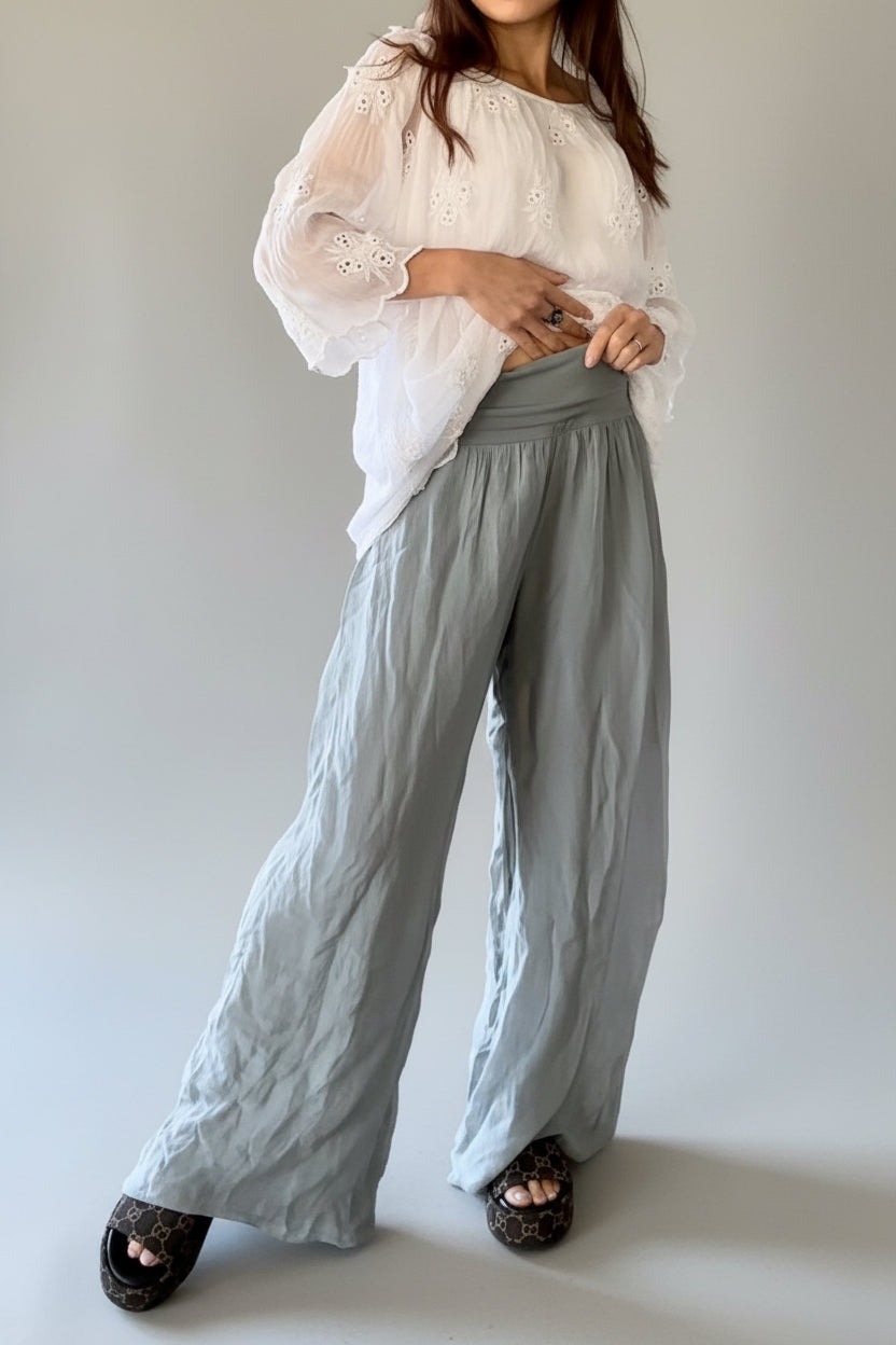 Made In Italy Odette Silk Pants