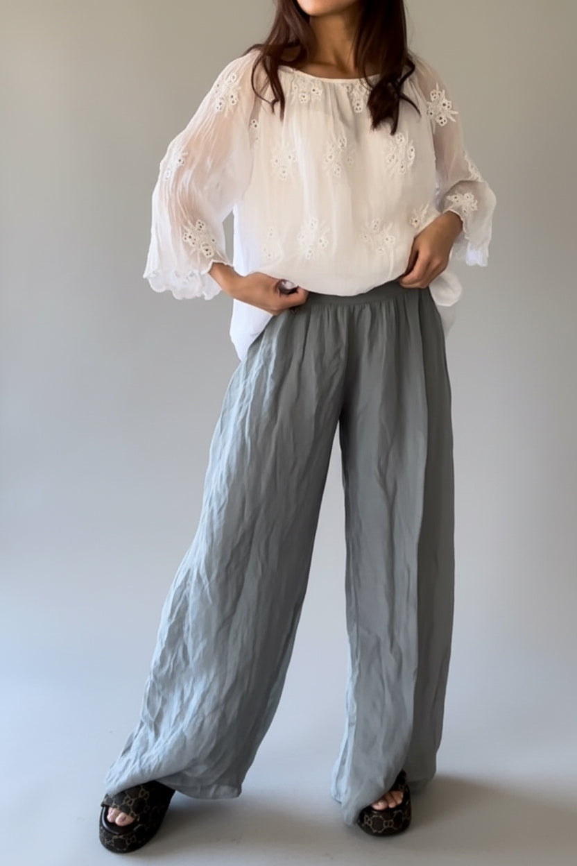 Made In Italy Odette Silk Pants