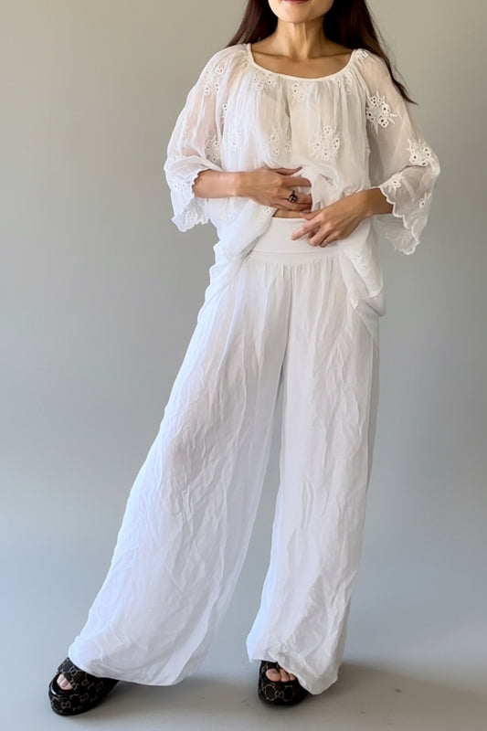 Made In Italy Odette Silk Pants