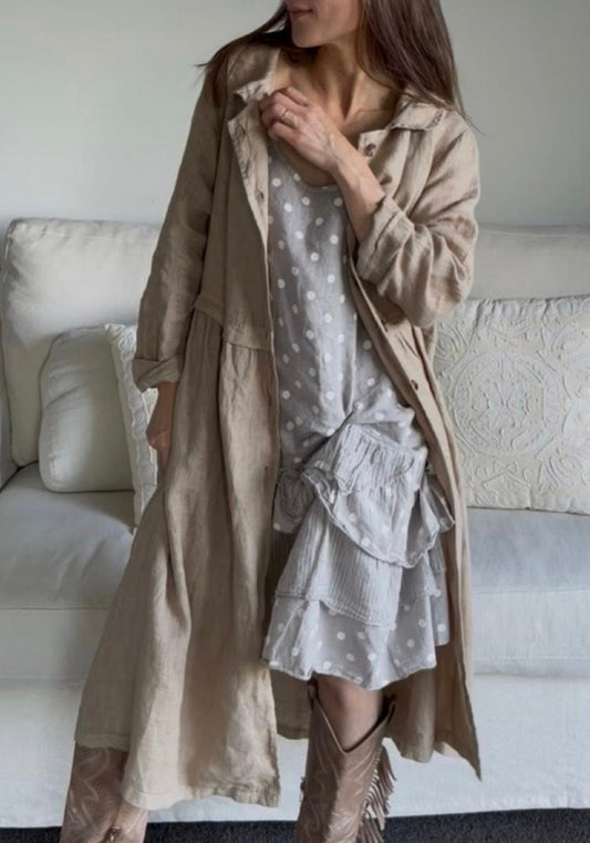 Luciana Linen Overcoat