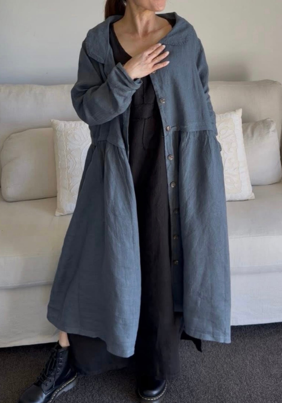 Luciana Linen Overcoat