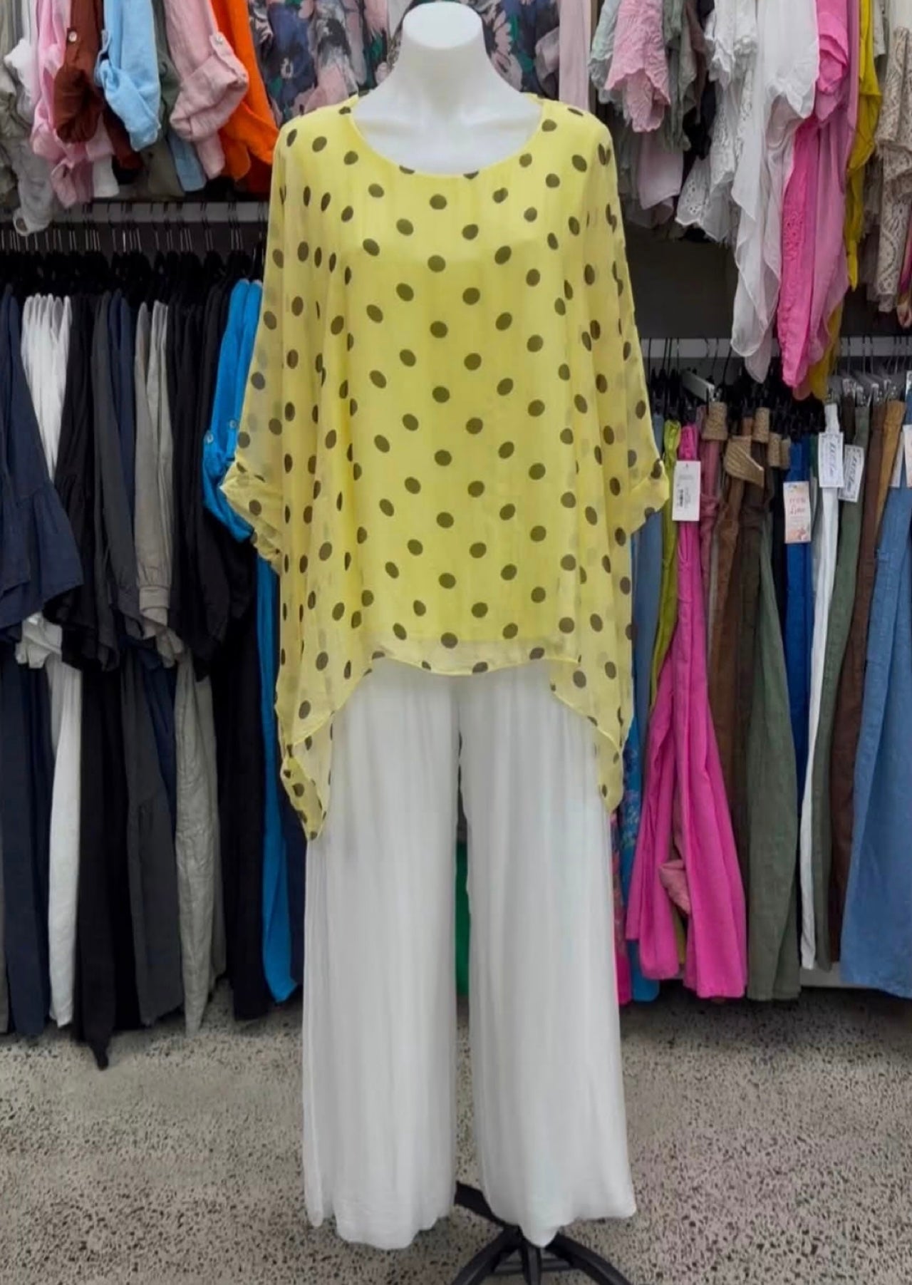 Josie Spot Silk Top