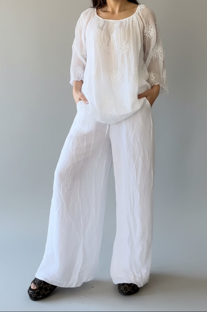 Made In Italy Odette Silk Pants