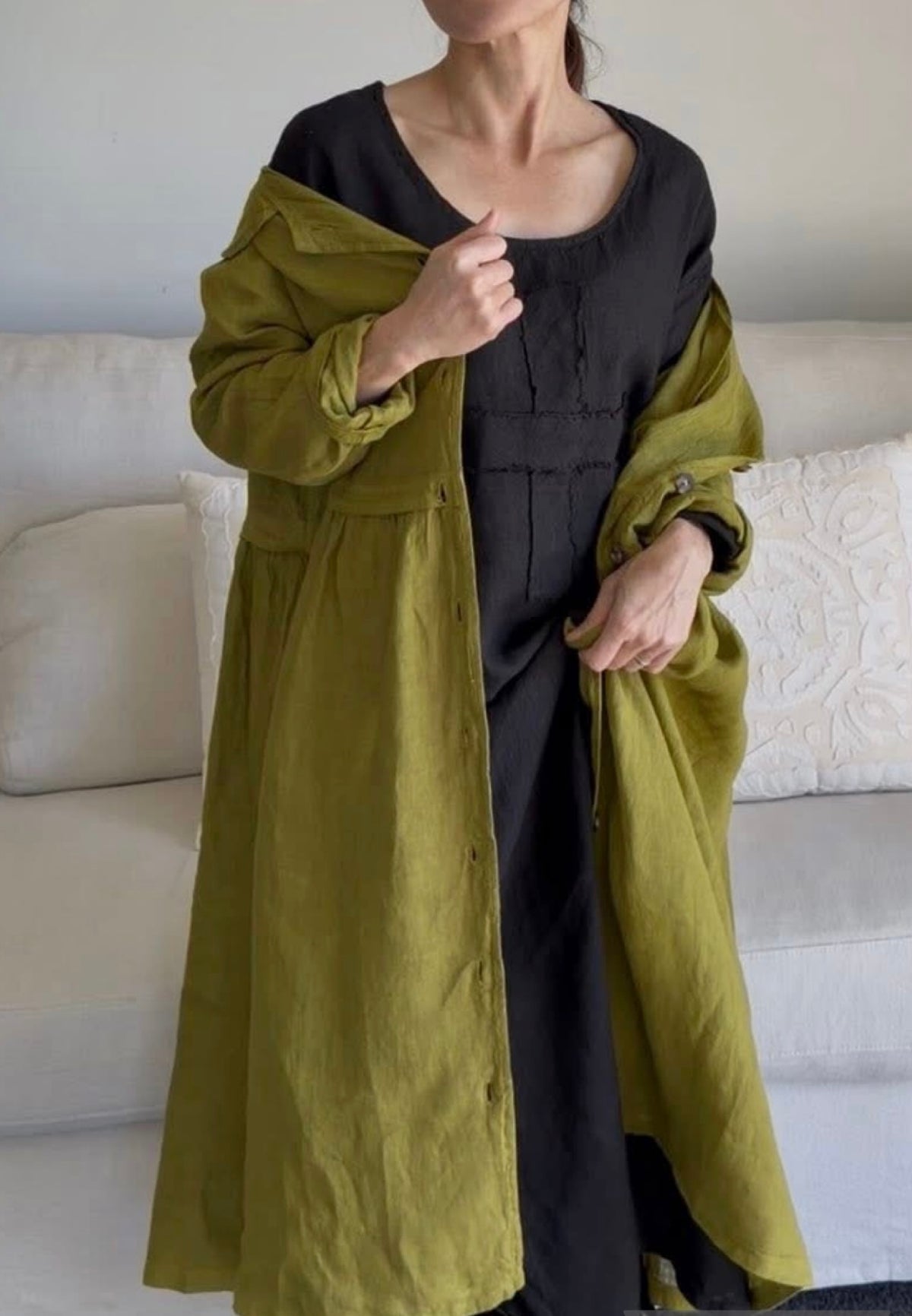Luciana Linen Overcoat