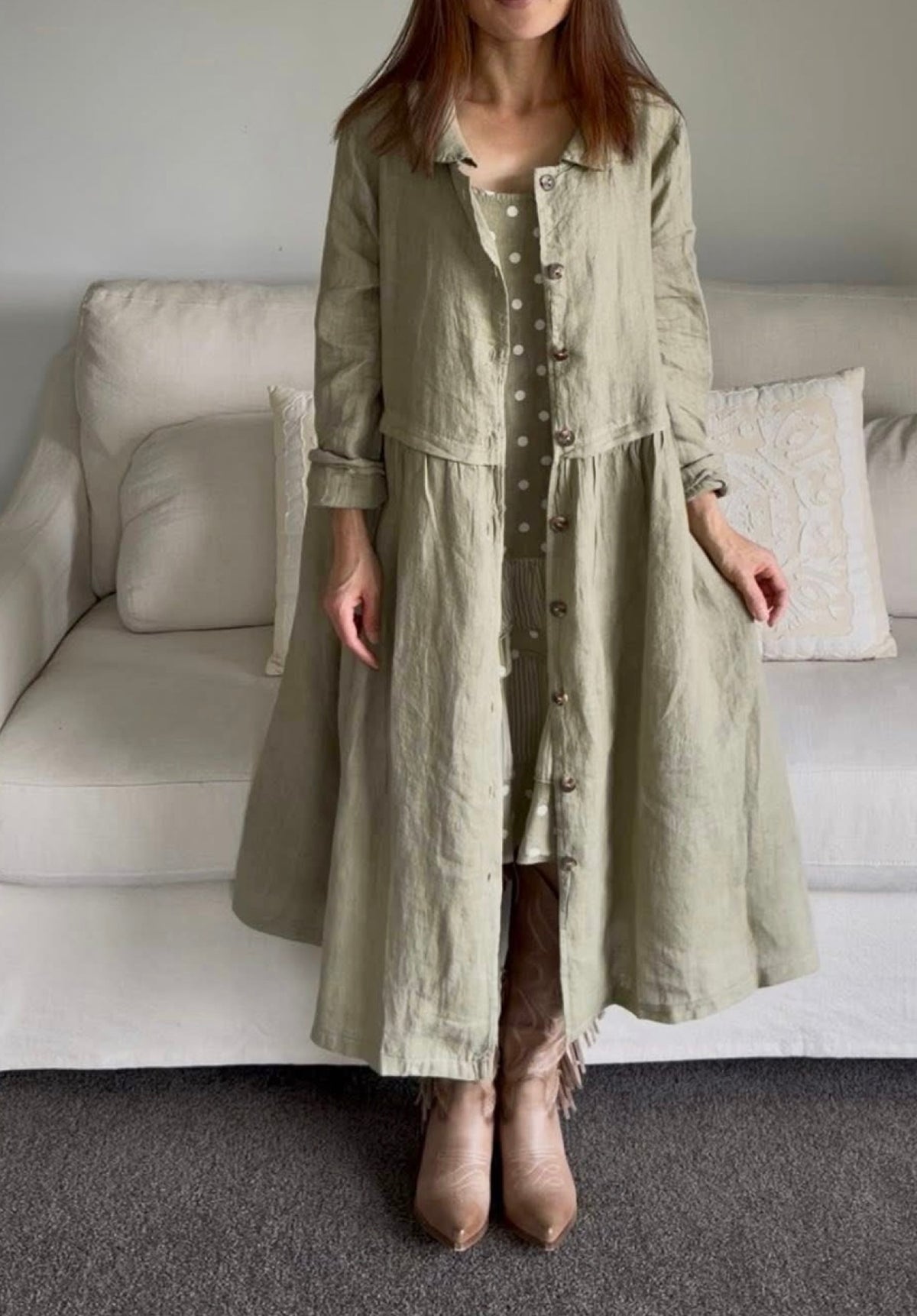 Luciana Linen Overcoat