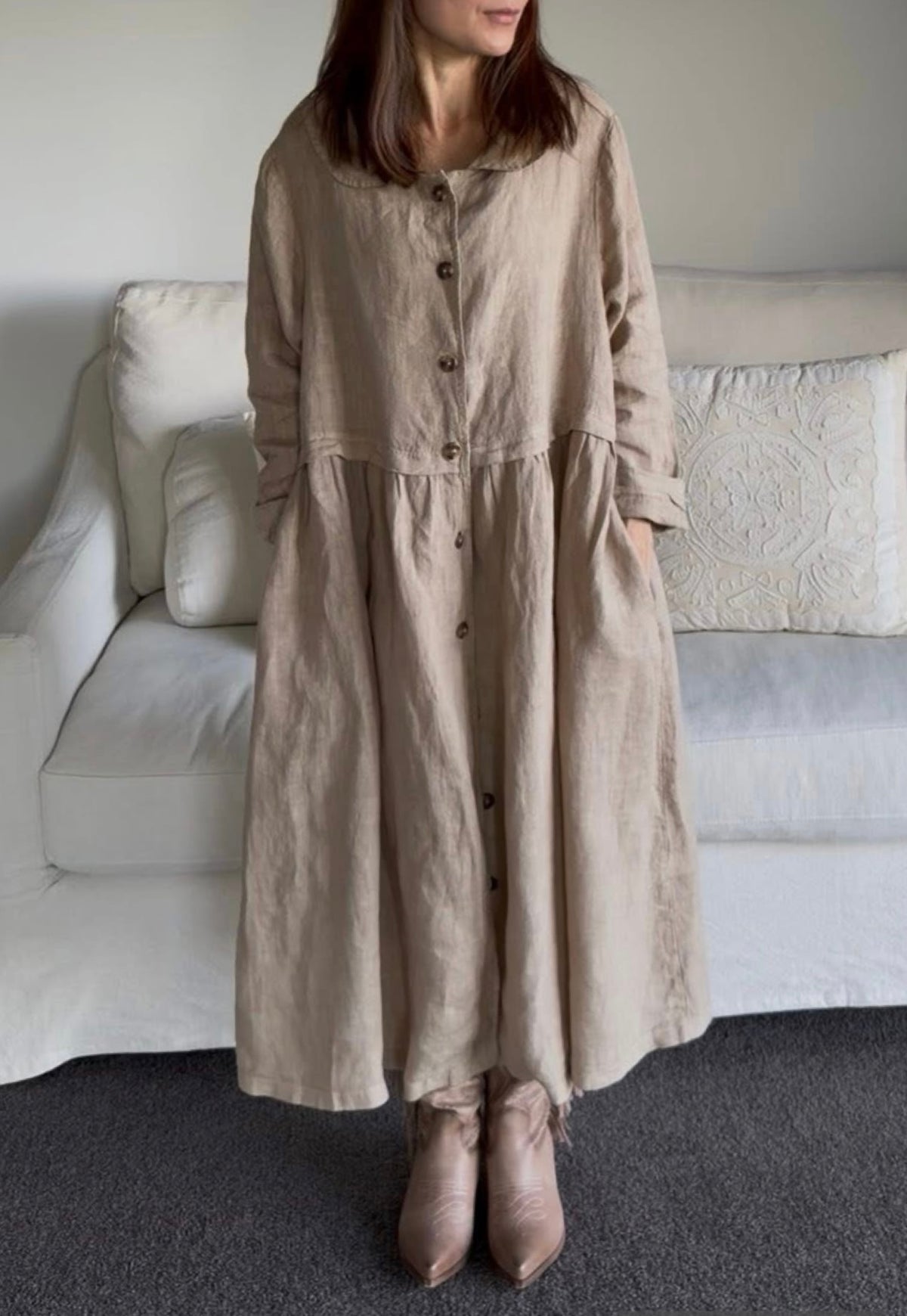 Luciana Linen Overcoat