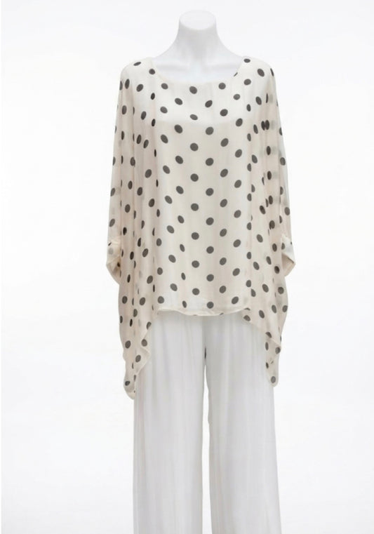 Josie Spot Silk Top