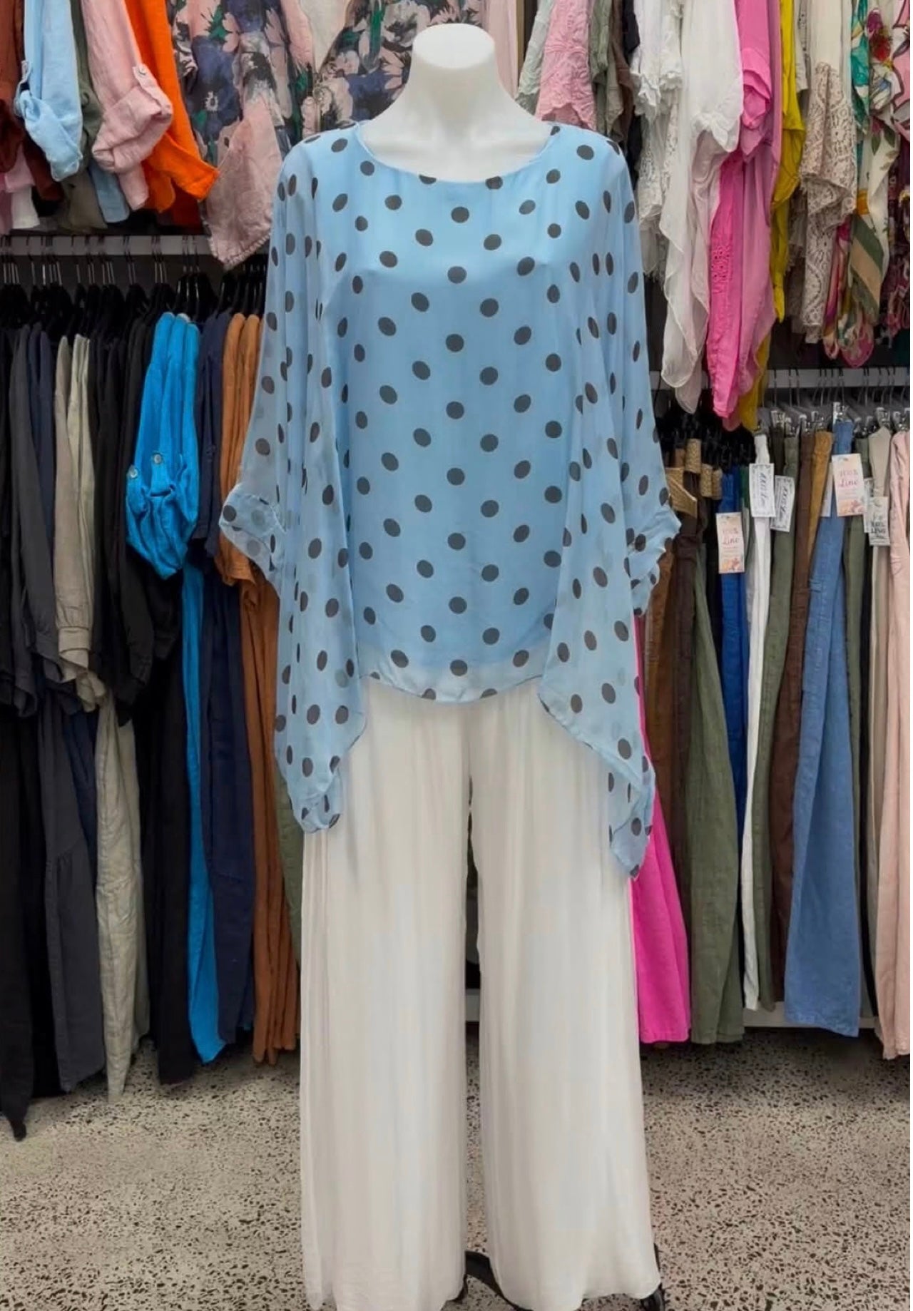 Josie Spot Silk Top