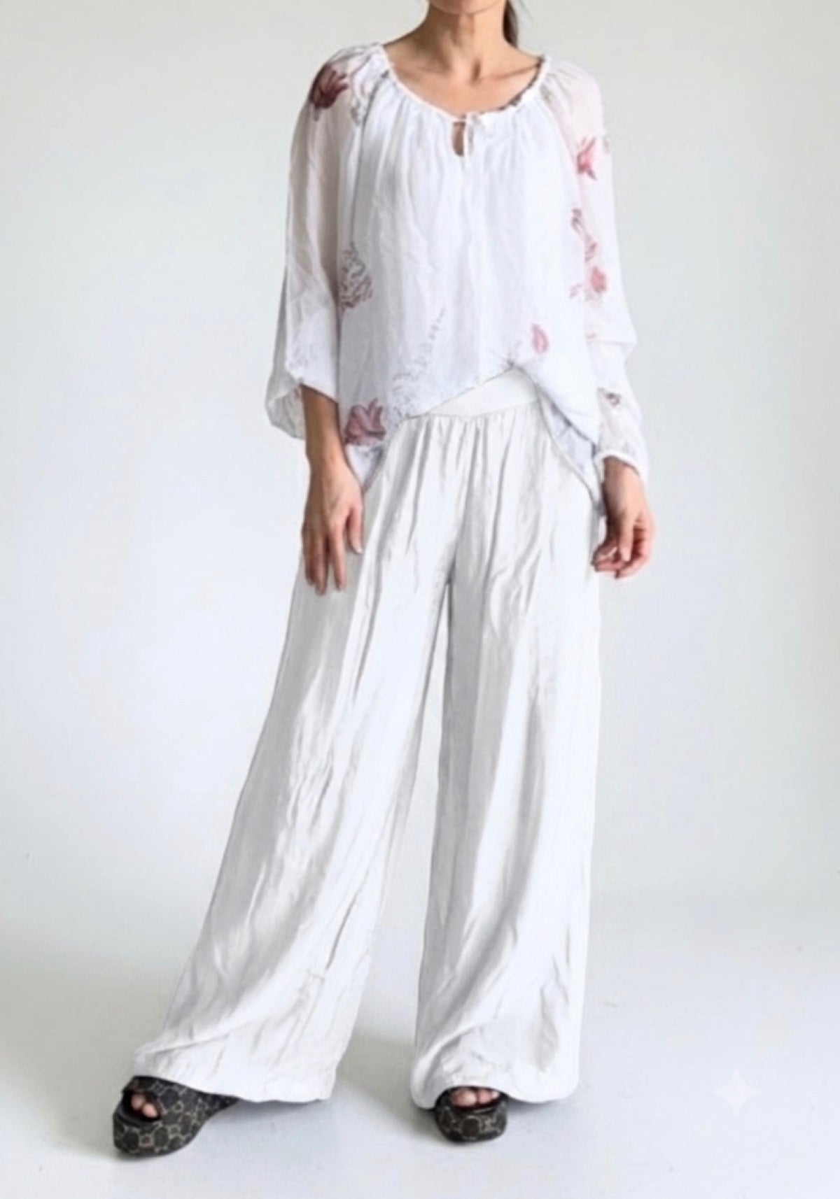 Made In Italy Odette Silk Pants