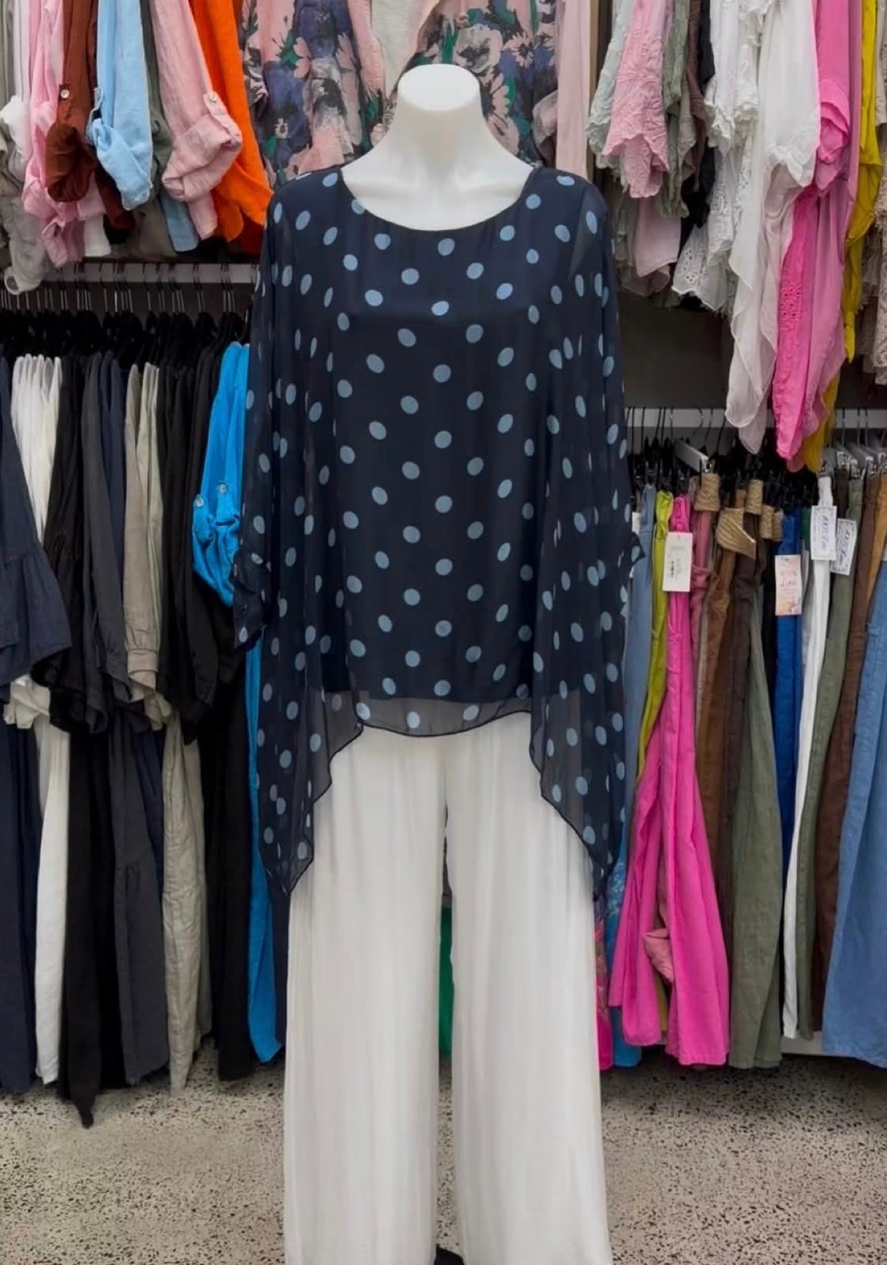 Josie Spot Silk Top
