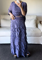 Made In Italy Messina Layered Maxi Silk Skirt