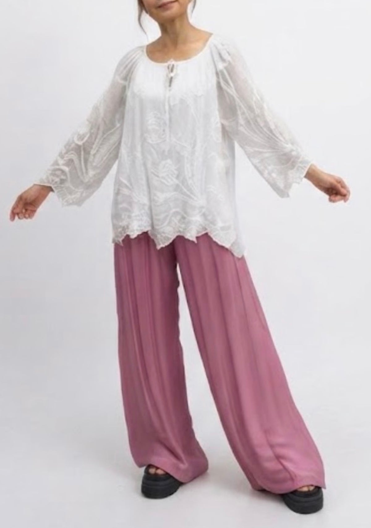 Made In Italy Odette Silk Pants