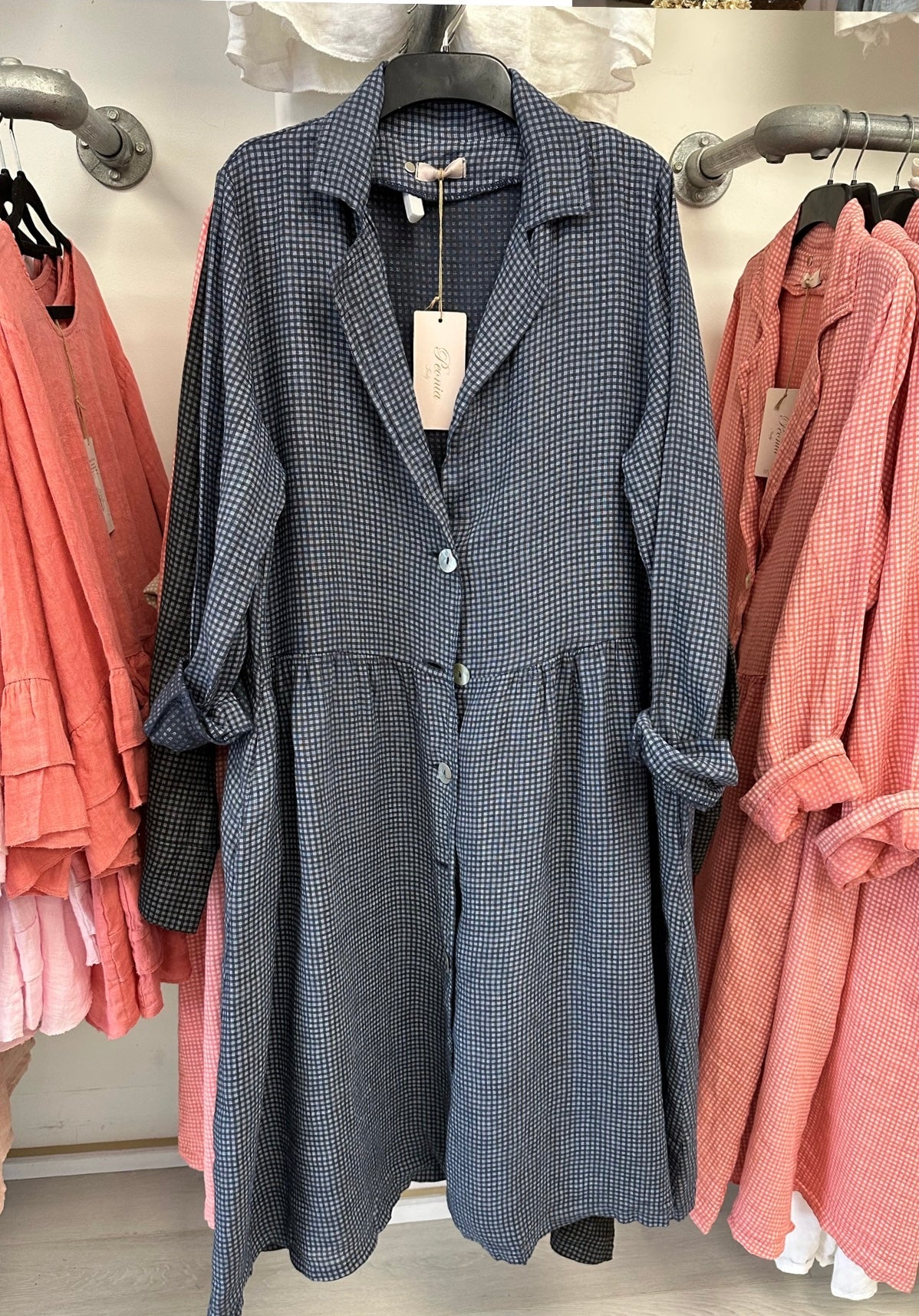 Italian Province Laverna Check Coat