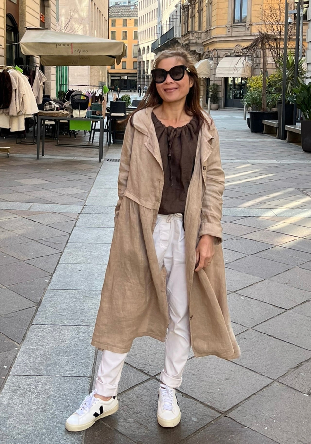 Luciana Linen Overcoat