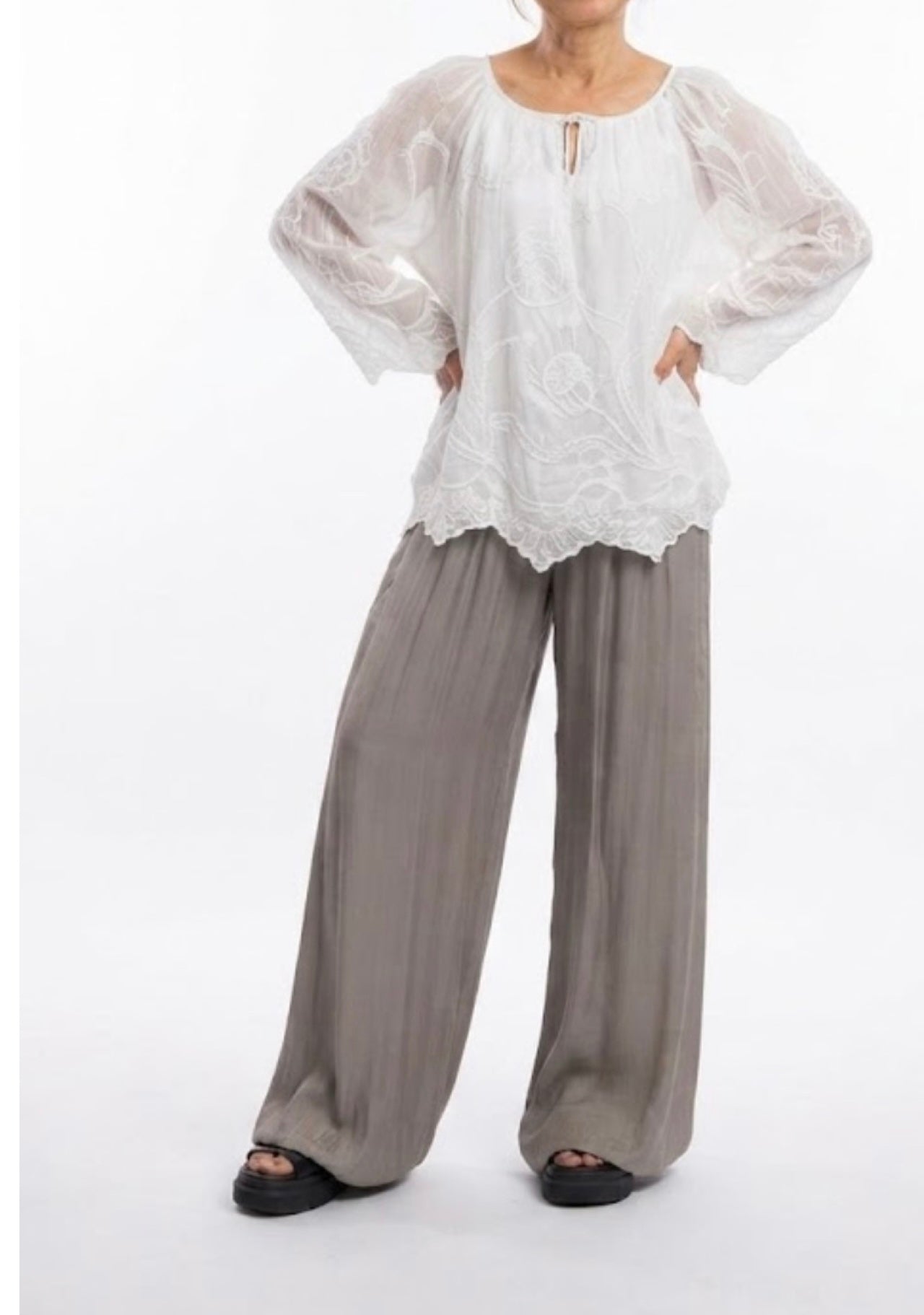 Made In Italy Odette Silk Pants