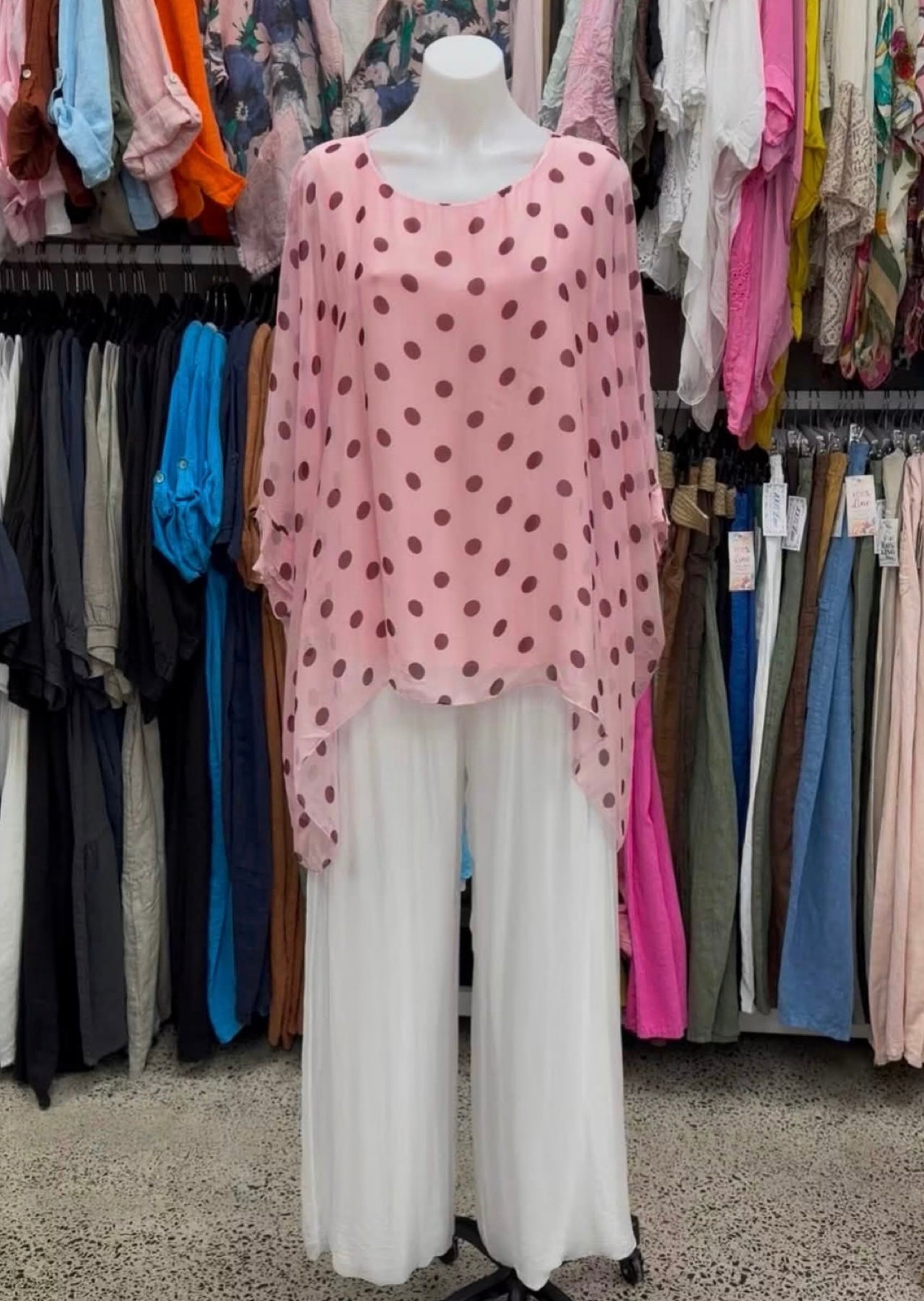 Josie Spot Silk Top