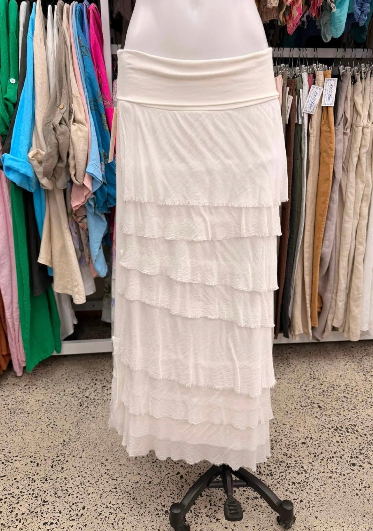 Made In Italy Messina Layered Maxi Silk Skirt