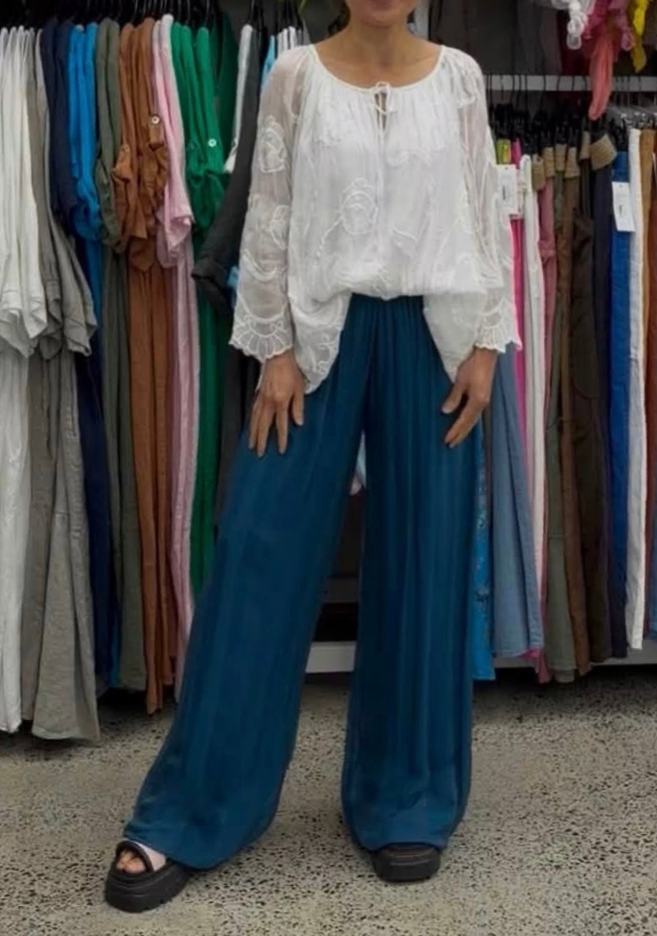 Made In Italy Odette Silk Pants