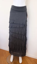 Made In Italy Messina Layered Maxi Silk Skirt