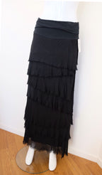Made In Italy Messina Layered Maxi Silk Skirt