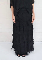 Made In Italy Messina Layered Maxi Silk Skirt